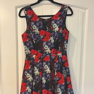 Forever 21 Vibrant Flower V neck dress